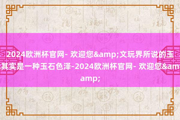 2024欧洲杯官网- 欢迎您&文玩界所说的玉化其实是一种玉石色泽-2024欧洲杯官网- 欢迎您&